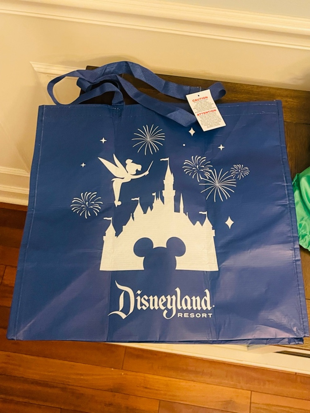 Disneyland Resort Blue Tote Bag with White Castle Graphics